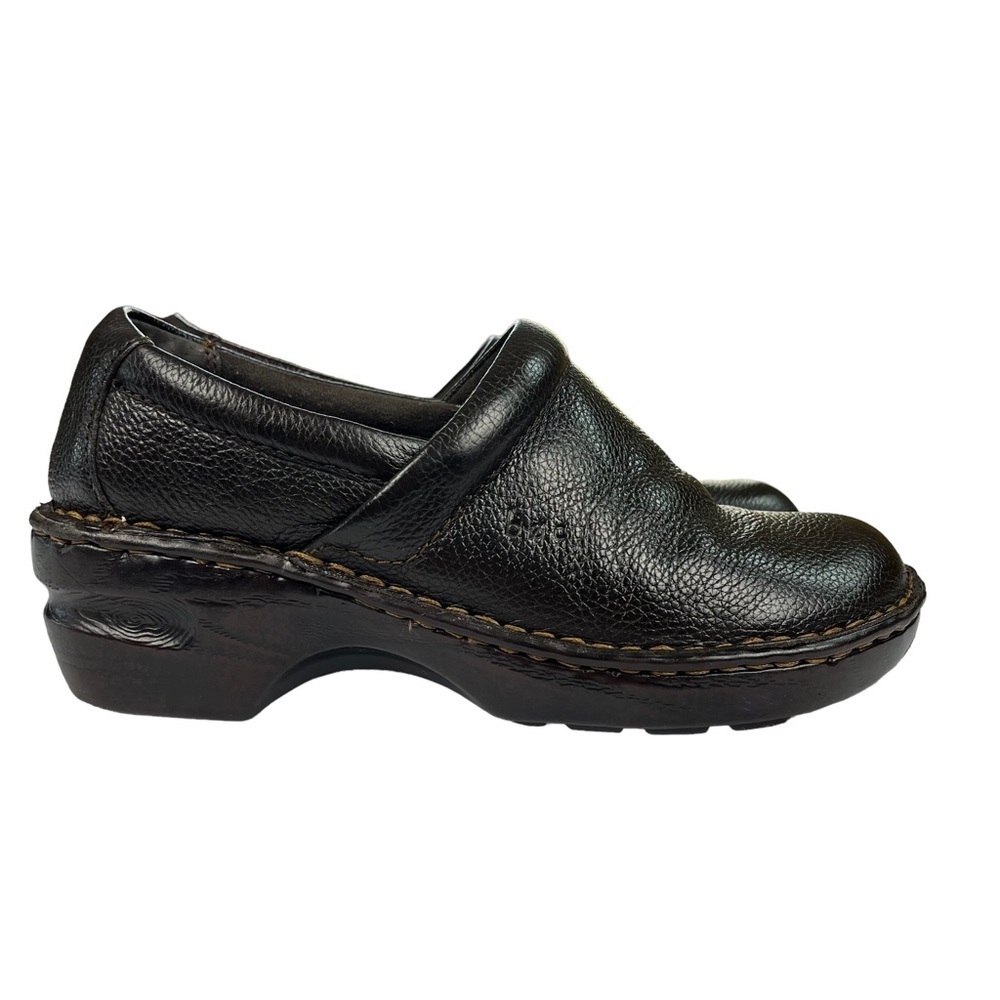 b.o.c.‎ Peggy Leather Clogs Dark Brown Slip On Work Shoes Womens Size 7